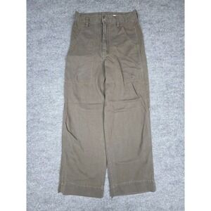 Curator SF Wide-Leg Pants Women's XS (FITS 26 x 28) Beige 100% Cotton Twill